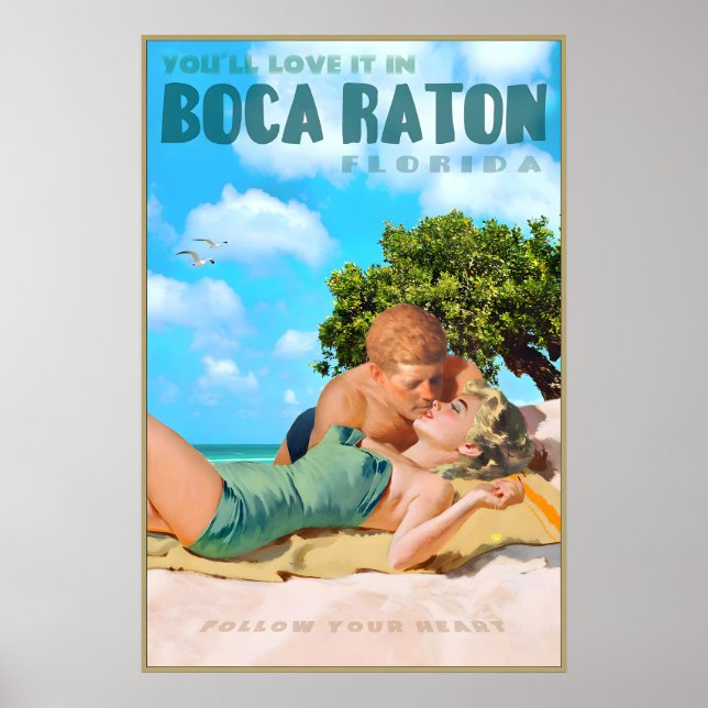 Boca Raton Florida Marilyn Monroe John Kennedy Poster (Front)