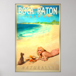 BOCA RATON Florida Naturally Marilyn Monroe Pin U Poster