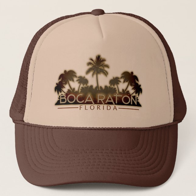 Boca Raton Florida palm tree trucker hat (Front)