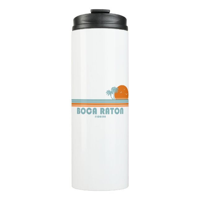 Boca Raton Florida Sun Palm Trees Thermal Tumbler (Front)