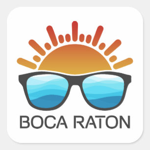 Boca Raton Florida Sunglasses Square Sticker