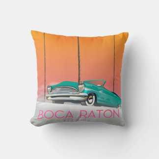 Boca Raton Florida travel poster. Cushion