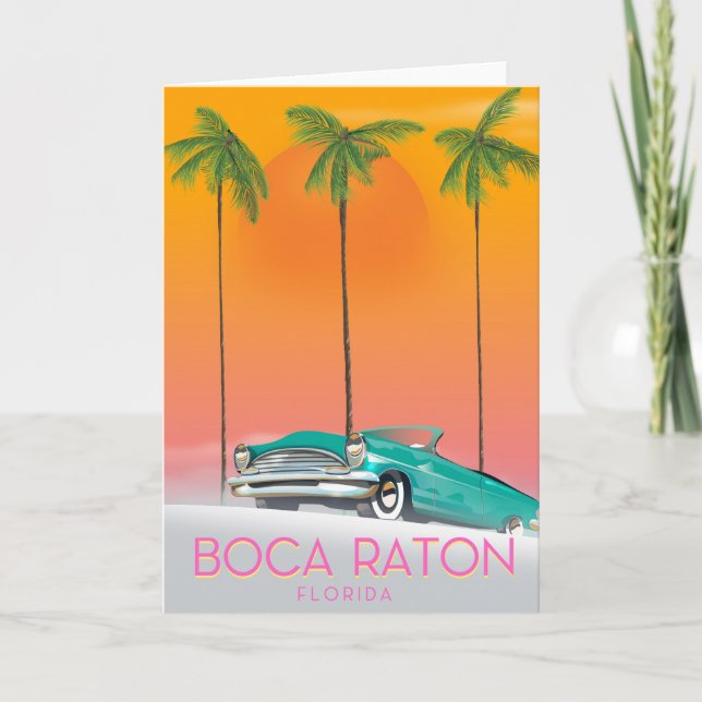 Boca Raton Florida travel poster. Holiday Card (Front)