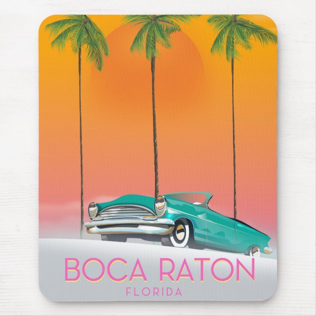 Boca Raton Florida travel poster. Mouse Mat (Front)