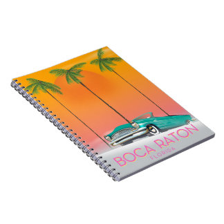 Boca Raton Florida travel poster. Notebook