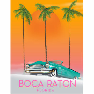Boca Raton Florida travel poster. Standing Photo Sculpture