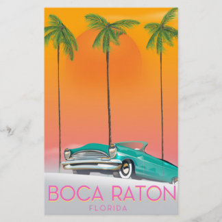 Boca Raton Florida travel poster. Stationery