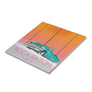 Boca Raton Florida travel poster. Tile