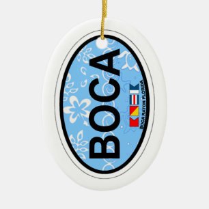 Boca Raton - Oval Design. Ceramic Tree Decoration