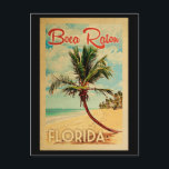 Boca Raton Postcard Florida Palm Tree Beach Retro<br><div class="desc">Boca Raton Florida design in Vintage Travel style featuring a palm tree on the beach with ocean and sky.</div>