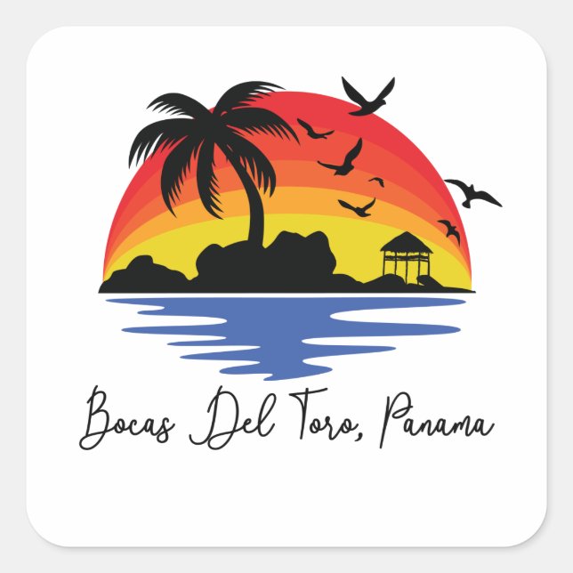 Bocas Del Toro Panama Square Sticker (Front)