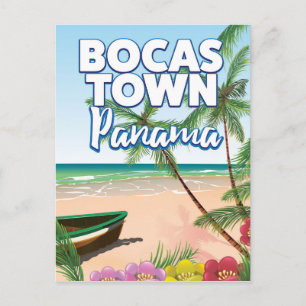 Bocas Town Panama Beach travel poster Postcard
