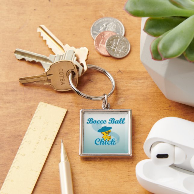 Bocce Ball Chick #3 Key Ring (Desk)