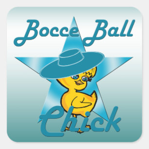 Bocce Ball Chick #7 Square Sticker