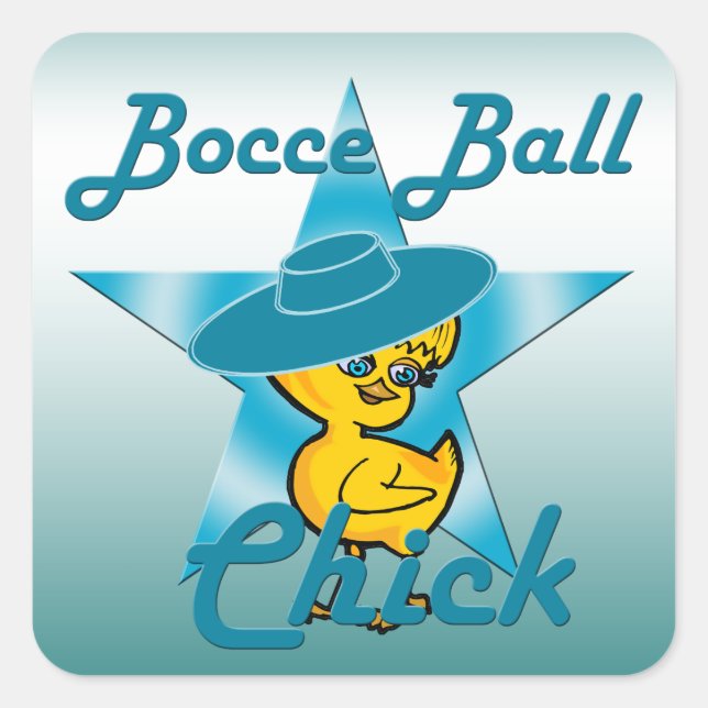 Bocce Ball Chick #7 Square Sticker (Front)