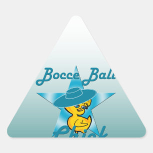Bocce Ball Chick #7 Triangle Sticker