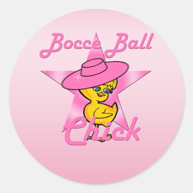 Bocce Ball Chick #8 Classic Round Sticker (Front)