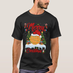 Bocce Ball Christmas Tree Lights Santa Sports Play T-Shirt