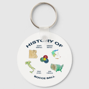 Bocce Ball History Key Ring