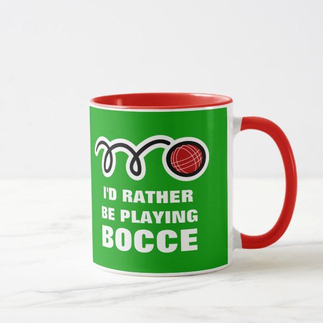 Bocce ball mug with funny quote (Right)