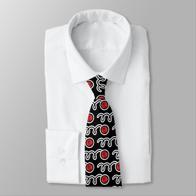 Bocce ball pattern neck tie for players and fans (Tied)