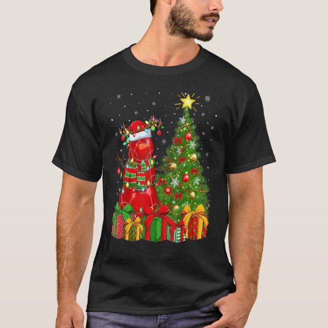 Bocce Ball Snowman Lights Xmas Tree Santa Bocce Ch T-Shirt (Front)