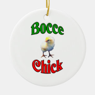 Bocce Chick Ceramic Tree Decoration