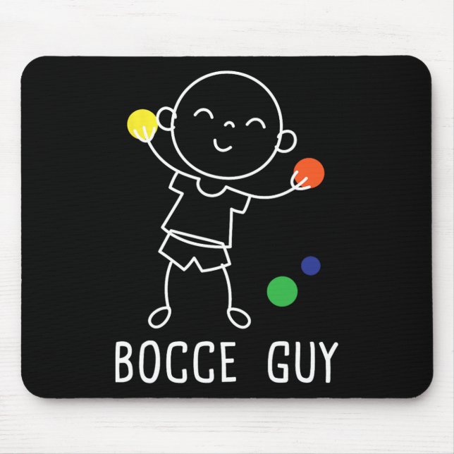 Bocce Guy - Lawn Bowling Byll Game Enthusiast Boul Mouse Mat (Front)