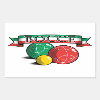 Bocce in Banner Rectangular Sticker