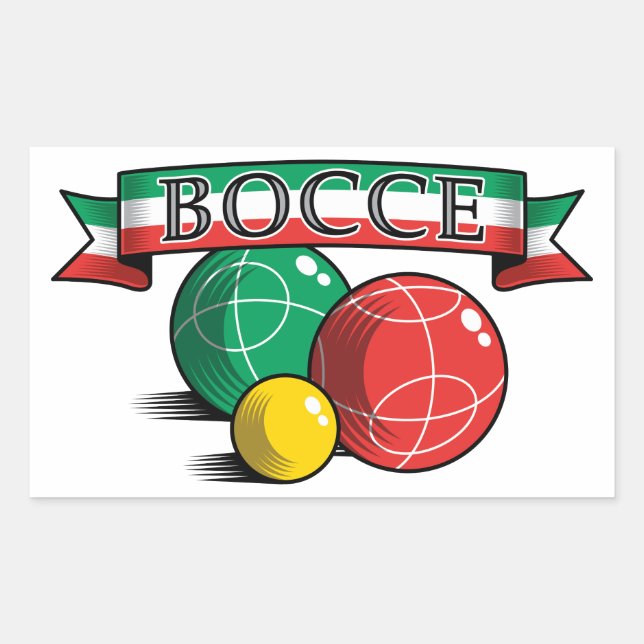 Bocce in Banner Square Sticker (Front)