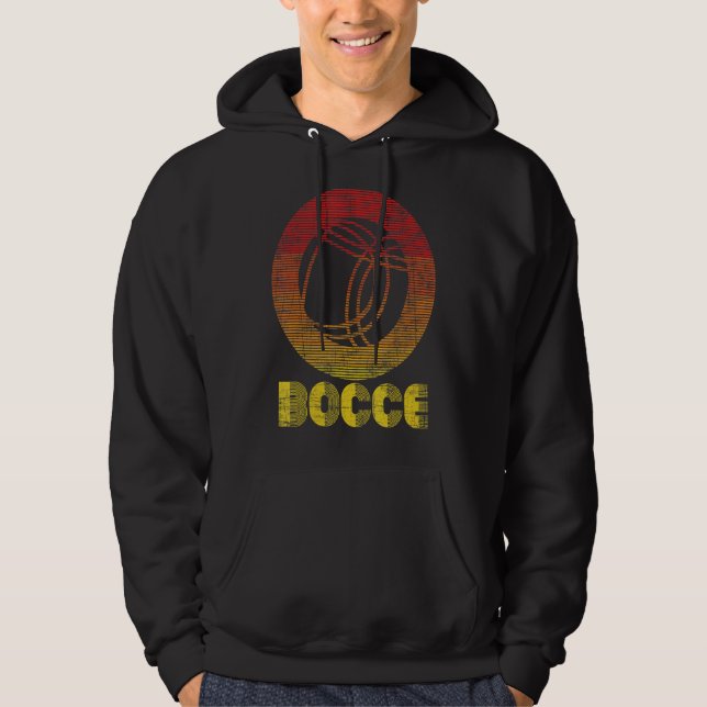 Bocce  Lawn Bowling Game Ball Player Boccia Boule Hoodie (Front)