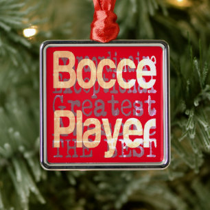 Bocce Player Extraordinaire Metal Tree Decoration