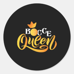 Bocce Queen - Lawn Bowling Game Boule Byll Game En Classic Round Sticker