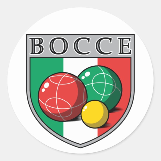 Bocce Shield Round Sticker (Front)