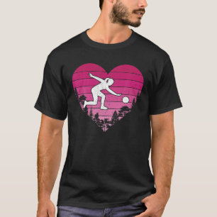 Bocce Sports Lover Vintage Heart Bocce Valentines T-Shirt