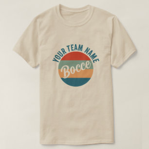 Bocce team name shirt with retro stripes