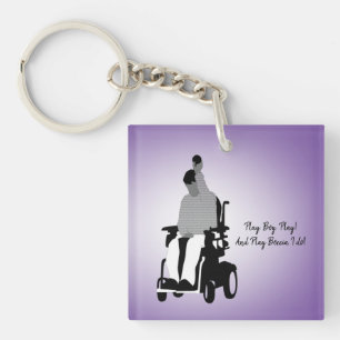 Boccia Boy in Wheelchair with Arm Raised Key Ring