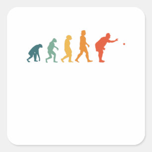 Boccia Evolution Retro Boule Petanque Square Sticker