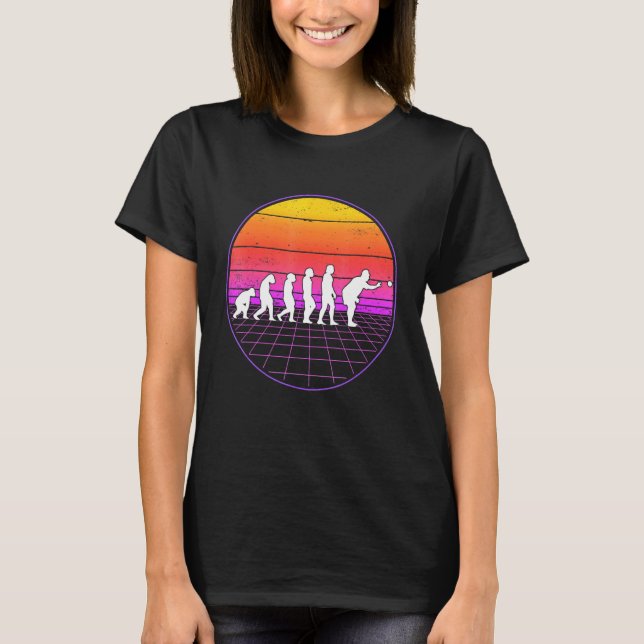 Boccia Evolution Vaporwave 70s Boule Petanque Bocc T-Shirt (Front)