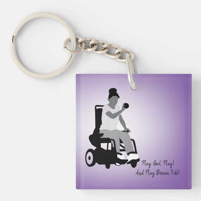 Boccia Girl Hair Up  Key Ring (Front)