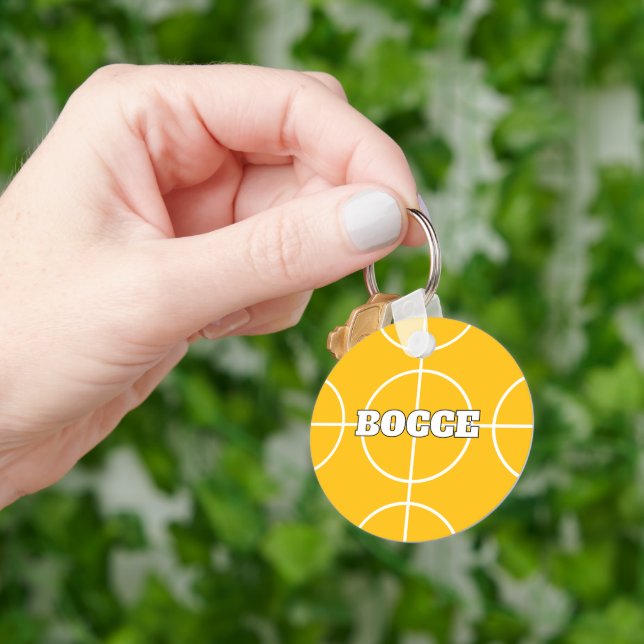 Boccie ball keychain with custom colour and text (Hand)