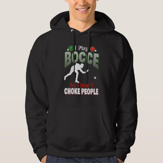 Boccie Ball King or Queen Adult Lawn Bowling Games Hoodie (Front)