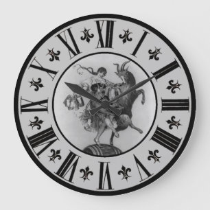 Bock Beer Barmaid and Goat Dancing ~ * ~ Large Clock