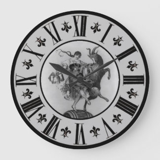 Bock Beer Barmaid and Goat Dancing ~ * ~ Large Clock