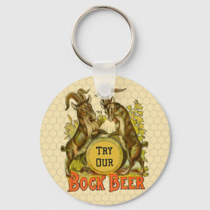 Bock Beer Goats Vintage Advertising Key Ring