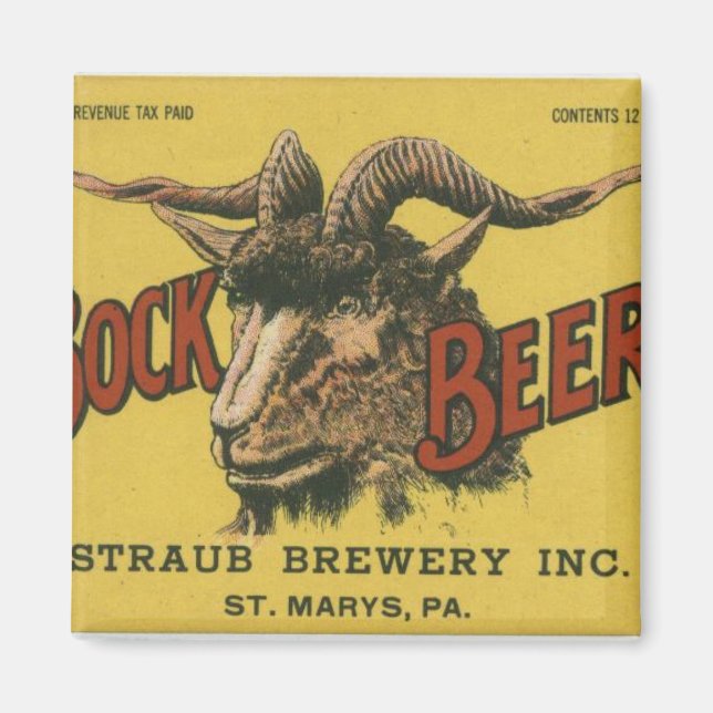 Bock Beer Label Magnet (Front)