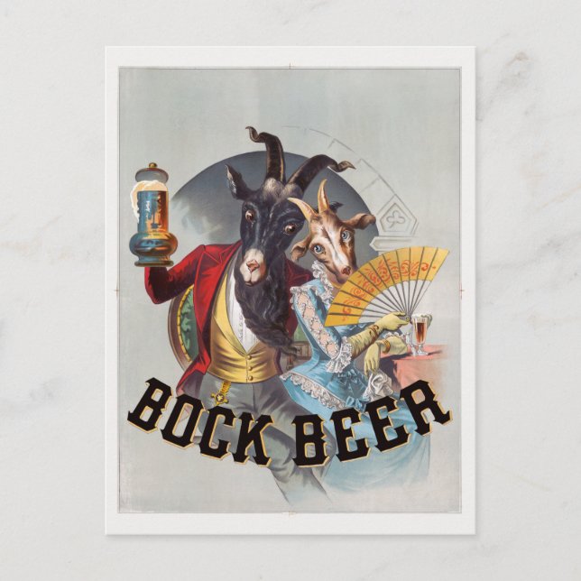 Bock Beer USA Vintage Poster 1883 Postcard (Front)