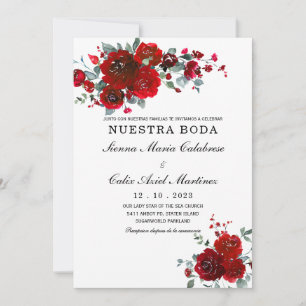 Boda Negro y Rojo Invitation