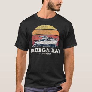 Bodega Bay CA Vintage Boating 70s Retro Boat Desig T-Shirt