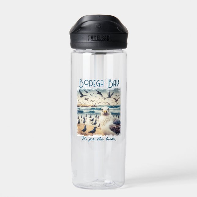 Bodega Bay California Souvenir Gift Water Bottle (Back)